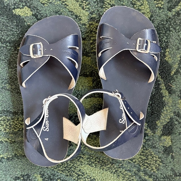 Saltwater Sun-San Boardwalk Women's Navy Sandals - Picture 1 of 4